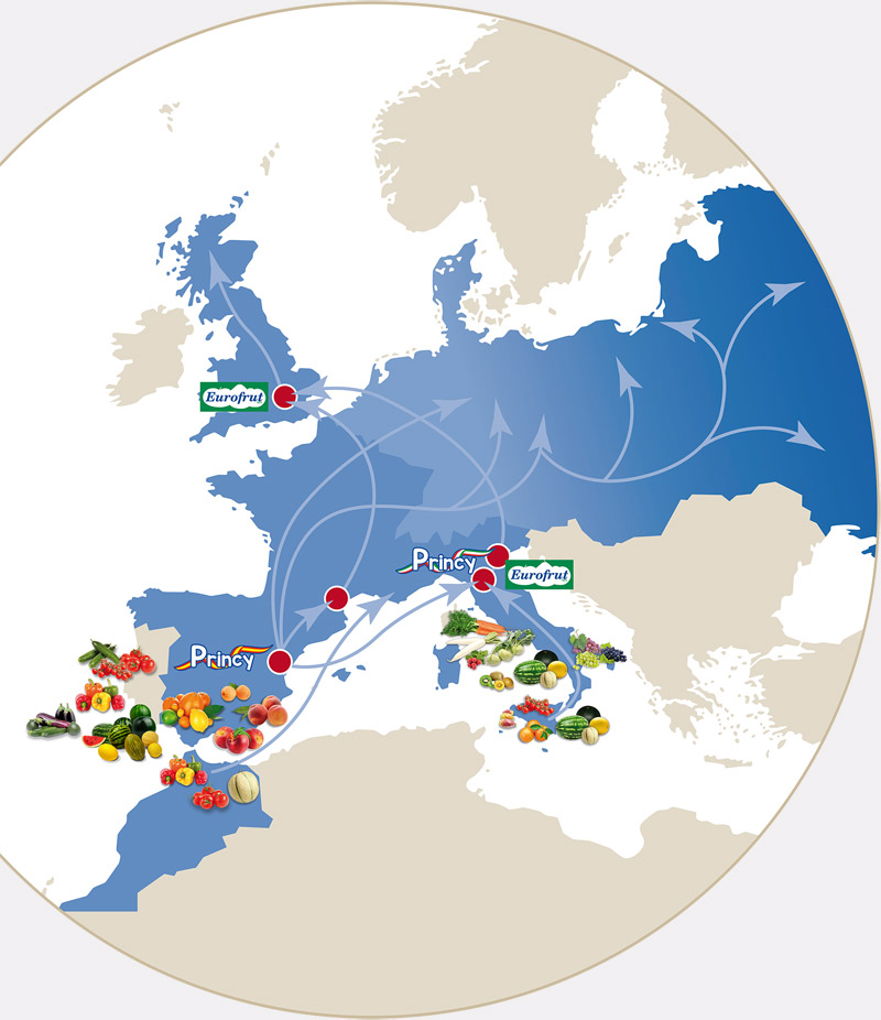 La logistica Princy in europa, il quality made by Eurofrut